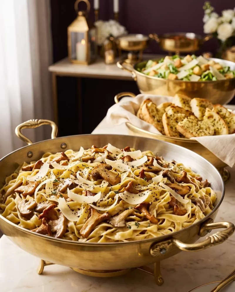 Wild mushroom tagliatelle with parmesan